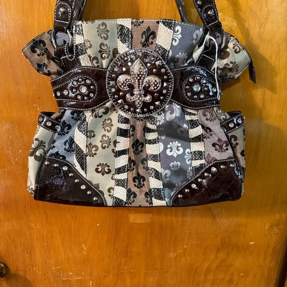 Elegant Black and Gray Women's Handbag